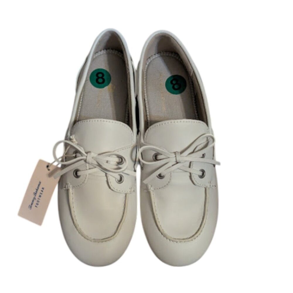 Tommy Bahama Preppy Nautical Comfort Seafairer Docksider Boat Shoe SZ8 Ivory NWT